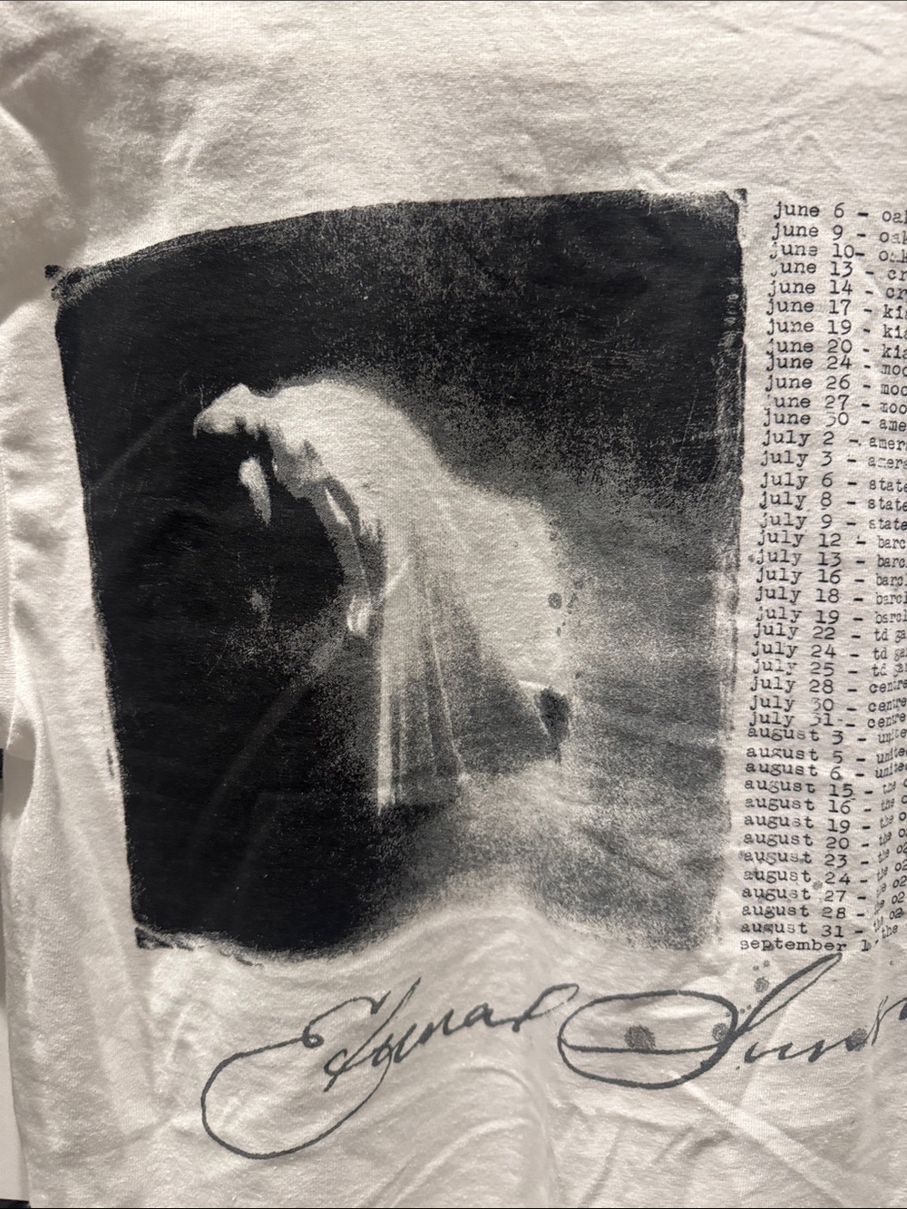 Official Tour Only Eternal Sunshine Tour Ariana Grande White Tee small